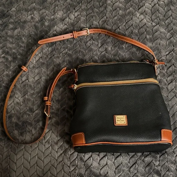 Dooney & Bourke Black and Tan Shoulder Bag - Picture 1 of 11